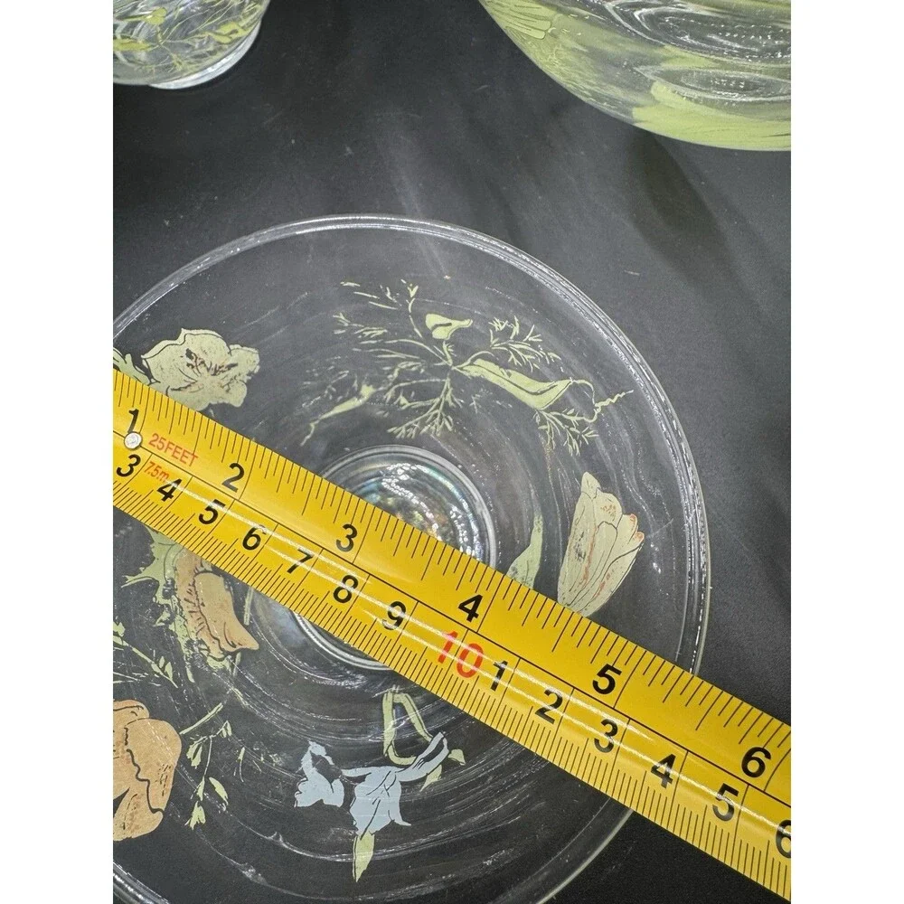 7 Piece Dorthy Thorpe Hand Painted California Wildflowers Large Salad Bowl Set